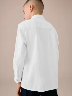 Shirts*Next - 100% linnen overhemd met lange mouwen (3-16jr) Wit