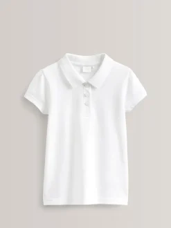 Schoolkleding|Tops*Next - 5 -pack 100% katoenen poloshirts met korte mouwen (3-16jaar) Wit