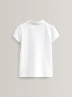 Schoolkleding|Tops*Next - 5 -pack 100% katoenen poloshirts met korte mouwen (3-16jaar) Wit