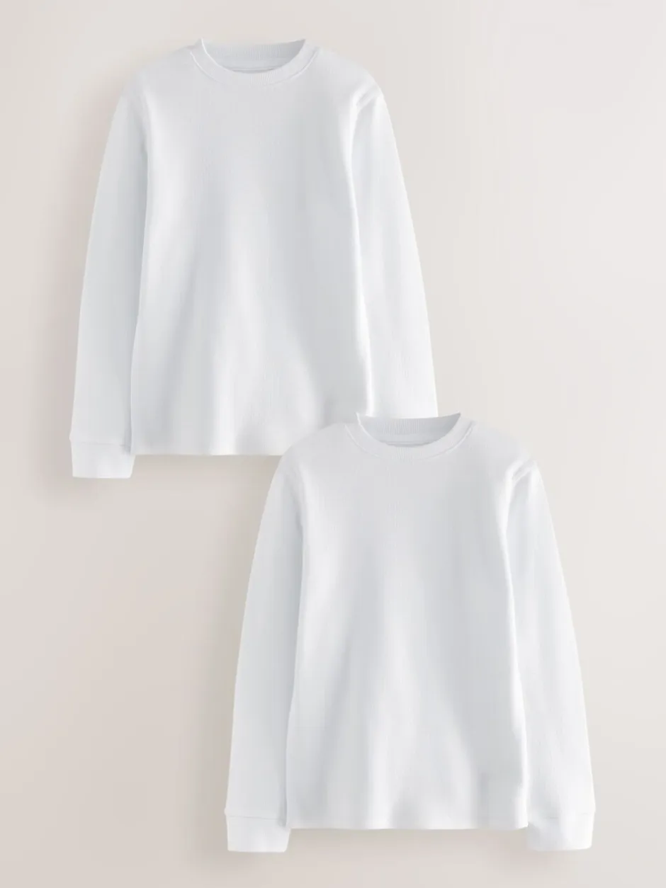 Schoolkleding|Nachtkleding En Pyjama's*Next Wit - 2 -pack thermische tops met lange mouwen (2-16jr)