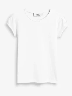 Schoolkleding|T-Shirts*Next Wit - 2 -pack T-shirts met pofmouwen (3-16jaar)