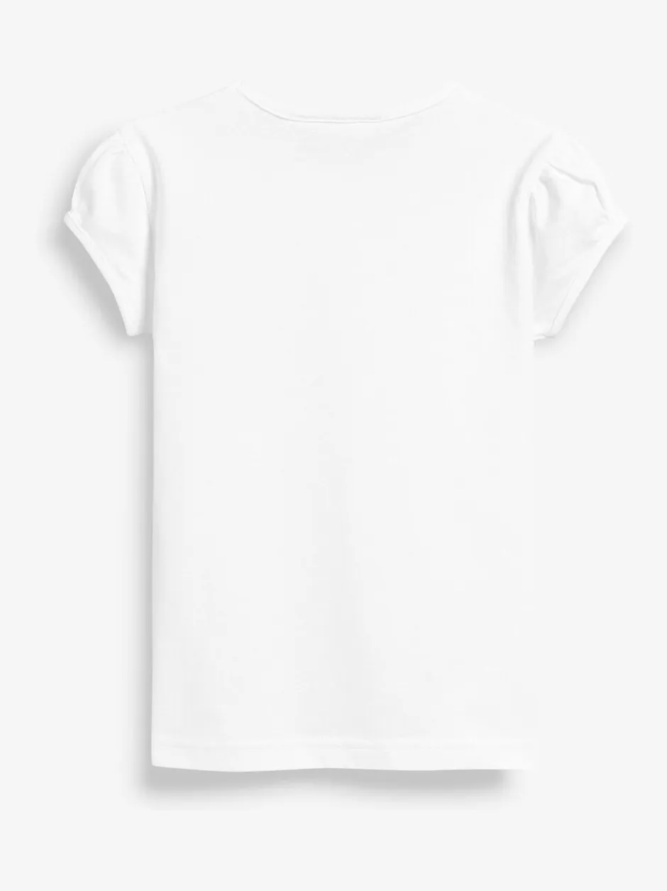 Schoolkleding|T-Shirts*Next Wit - 2 -pack T-shirts met pofmouwen (3-16jaar)