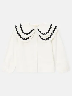 Overhemden En Blouses|Angel & Rocket - Leonie Double Collar Spot Blouse Wit