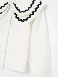 Overhemden En Blouses|Angel & Rocket - Leonie Double Collar Spot Blouse Wit