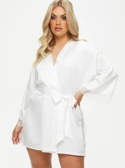 Badjassen*Ann Summers - Cherryann satijnen kimono Wit