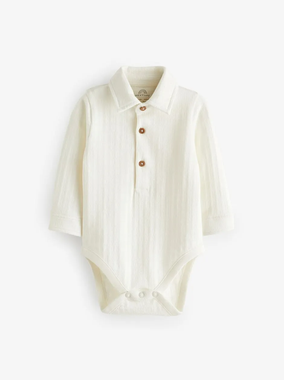 T-Shirts|Tops*Next Wit - Baby Bodysuit met textuur en overhemd (0mnd-3jr)