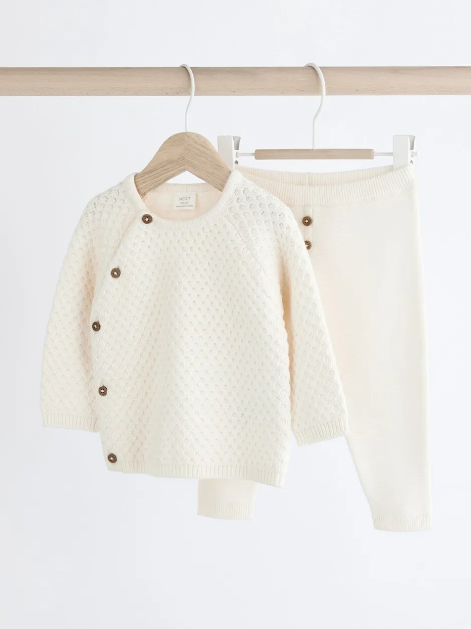 Sets En Combisets|Truien En Breisels|Next Wit - Baby Set van gebreide Trui en Broeken (0mnd-2jr)