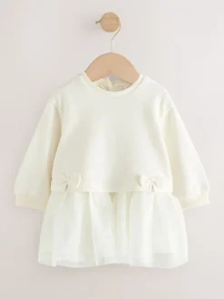 Gelegenheidskleding|Jurken*Next - Baby Twofer mesh jurk (0mnd -2jr) Wit