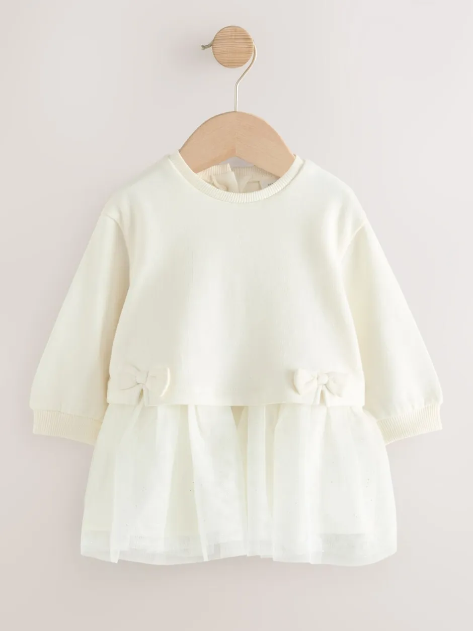 Gelegenheidskleding|Jurken*Next - Baby Twofer mesh jurk (0mnd -2jr) Wit