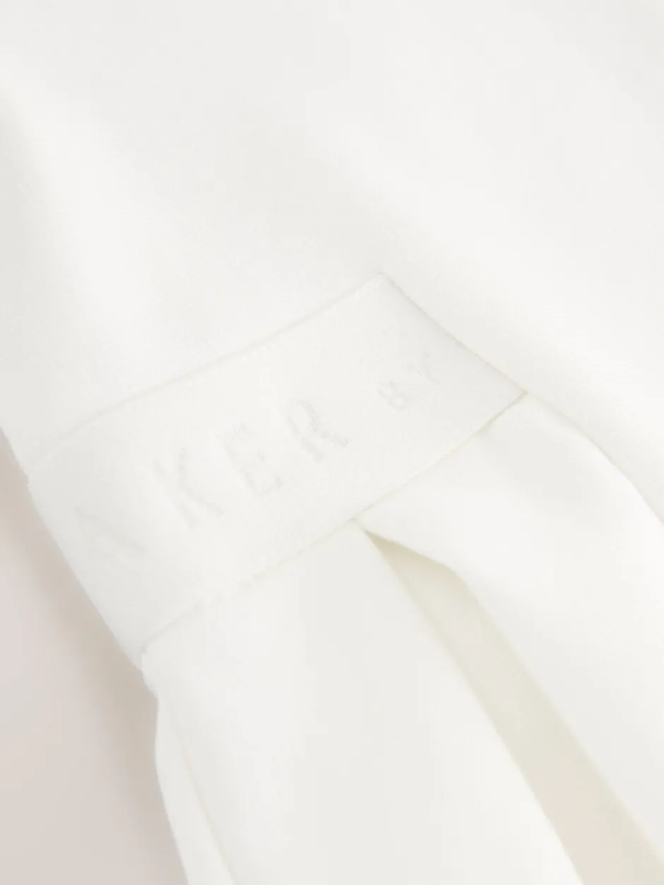 Jurken|Jurken*Baker by Ted Baker - - Jurk van Ponte-stof met strikkraag Wit