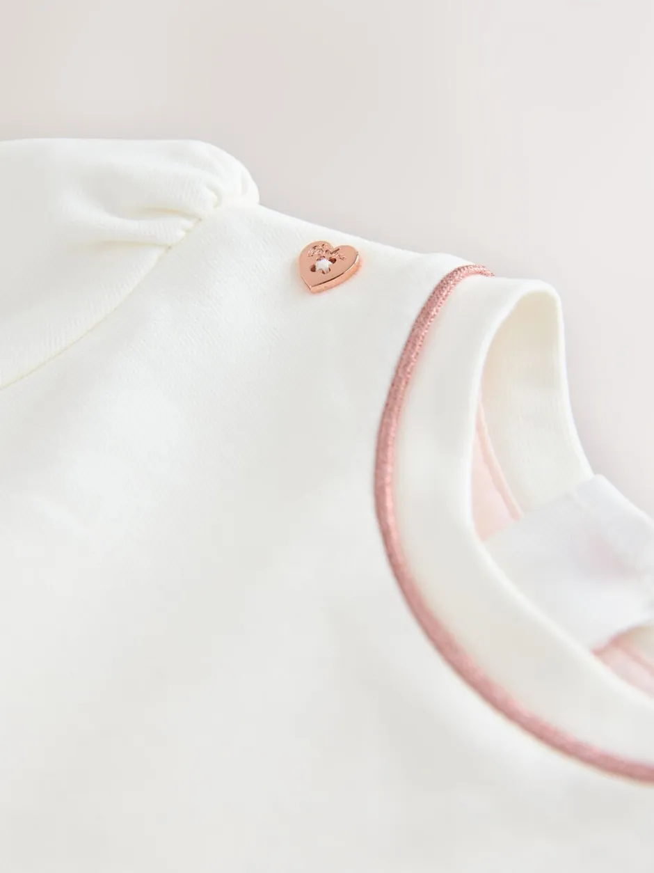 Jurken|Gelegenheidskleding*Baker by Ted Baker - Ponte-jurk met gegolfde rand Wit