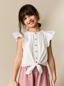 Overhemden En Blouses*Next - Blouse met gestrikte voorkant (3-16jr) Wit