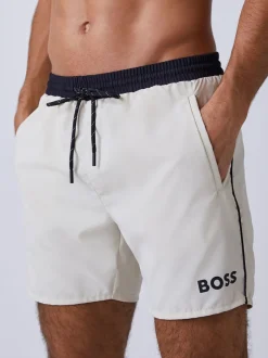 Badkleding|BOSS Wit - Starfish sneldrogende zwembroek