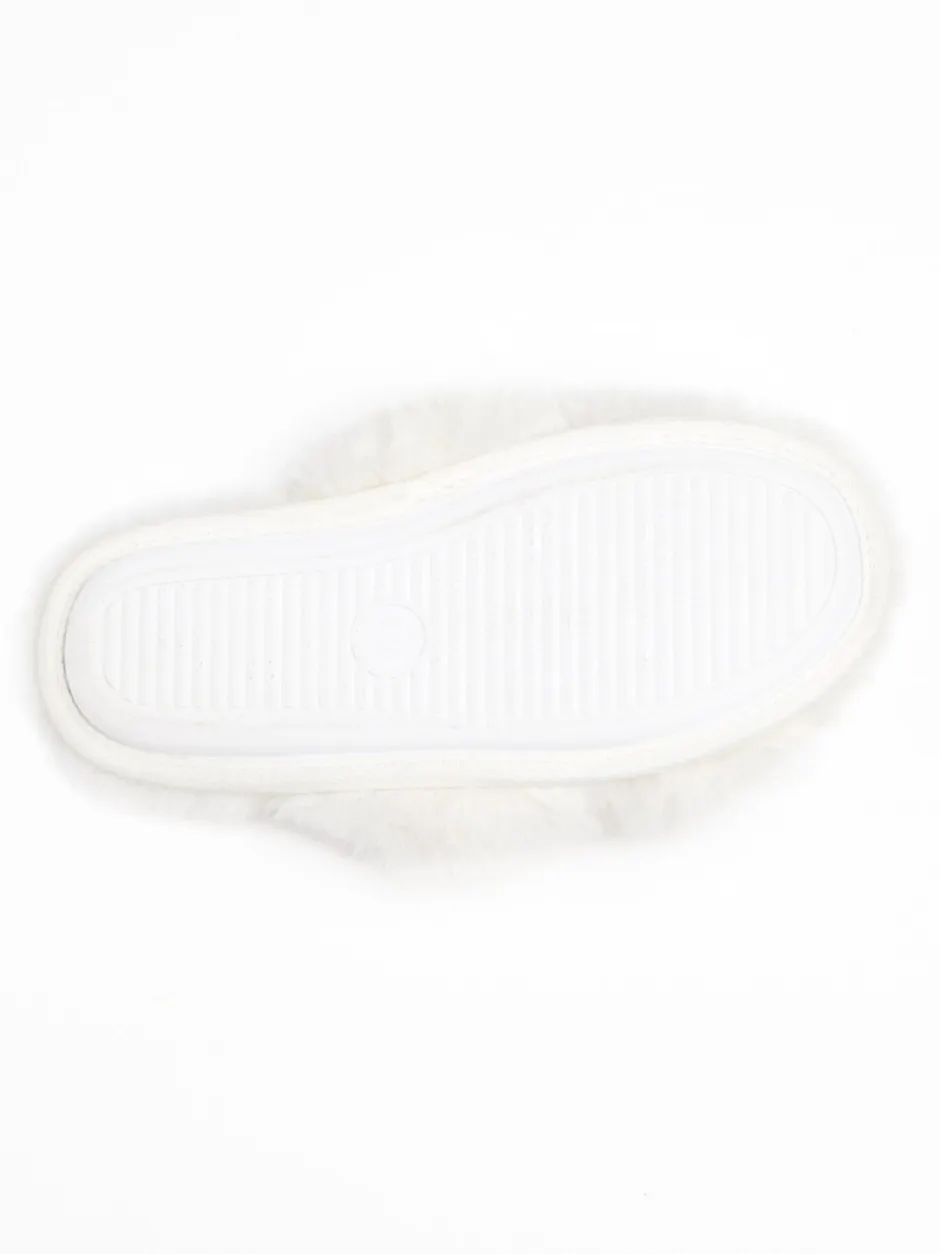 Pantoffels|Boux Avenue - Cross Band Slippers Wit