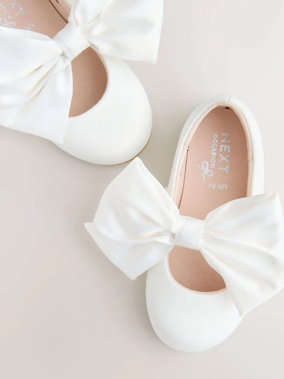 Gelegenheidskleding*Next Wit - Bow Satin Flower Occasion Mary Jane Shoes