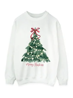 Hoody's En Sweatshirts*Brands In - Christmas Tree Watercolour Sweatshirt Wit