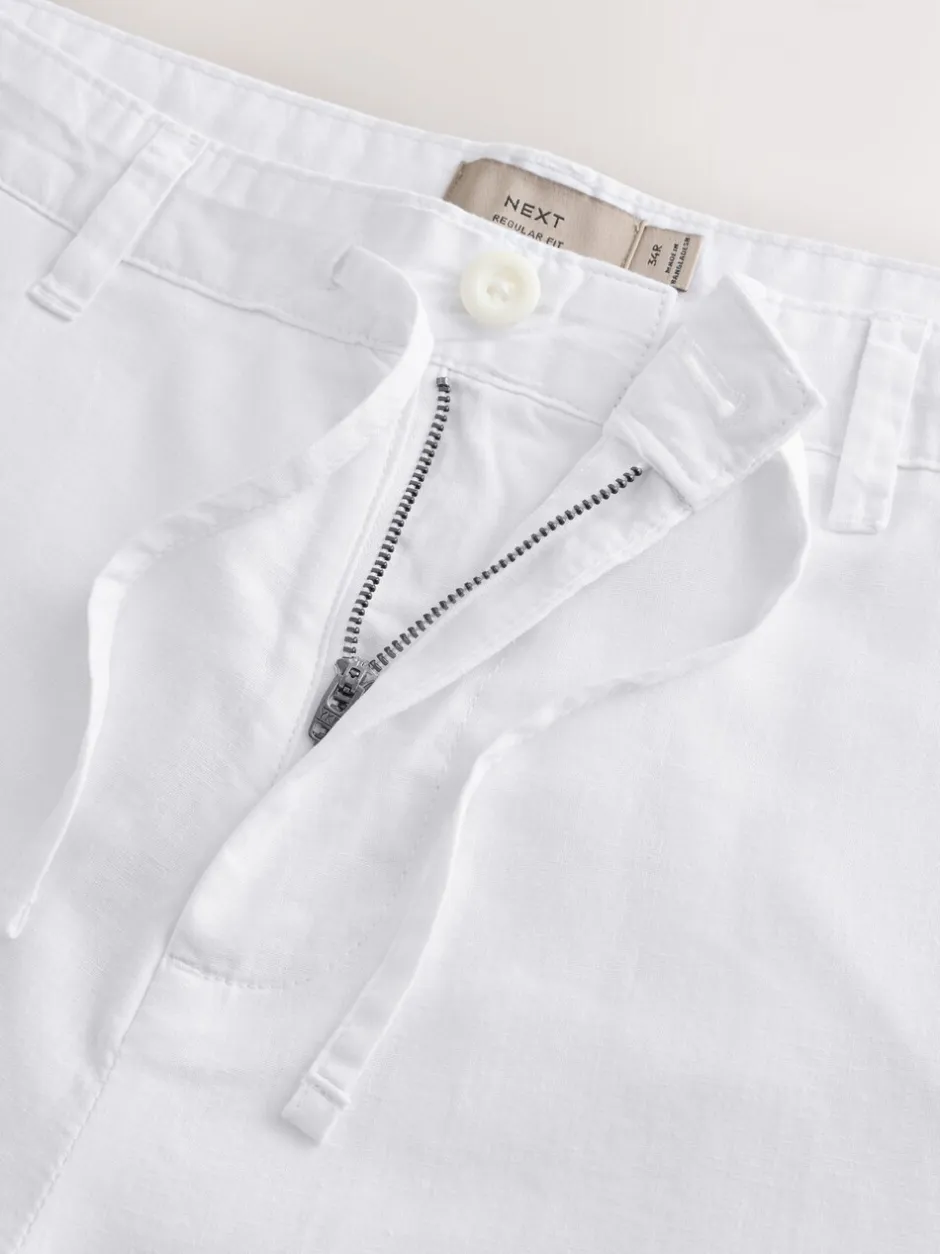 Broeken En Chino's*Next Wit - Broek van linnenmix