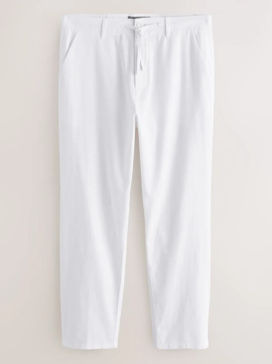 Broeken En Chino's*Next Wit - Broek van linnenmix