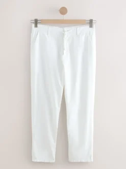 Broeken En Chino's*Next Wit - Broek van linnenmix