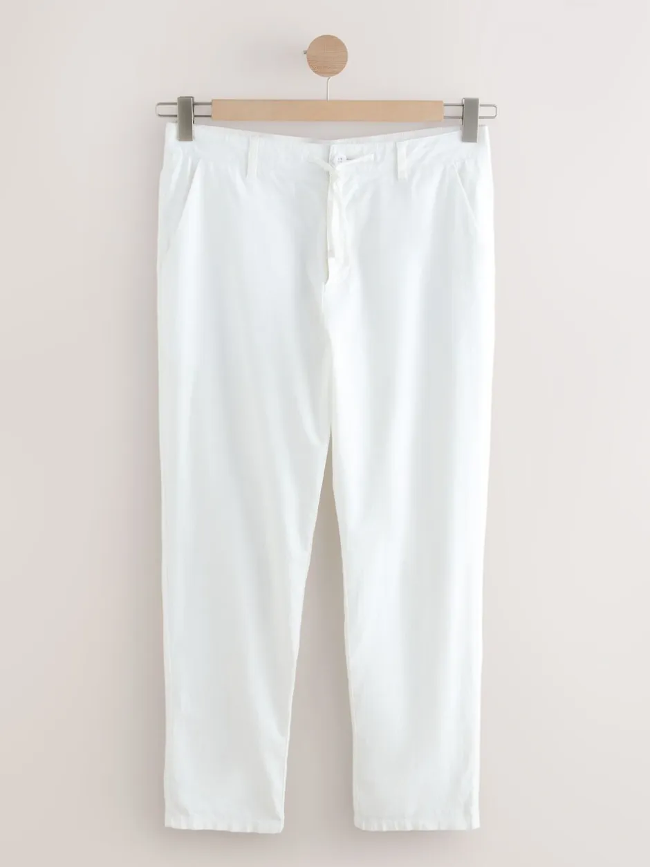 Broeken En Chino's*Next Wit - Broek van linnenmix