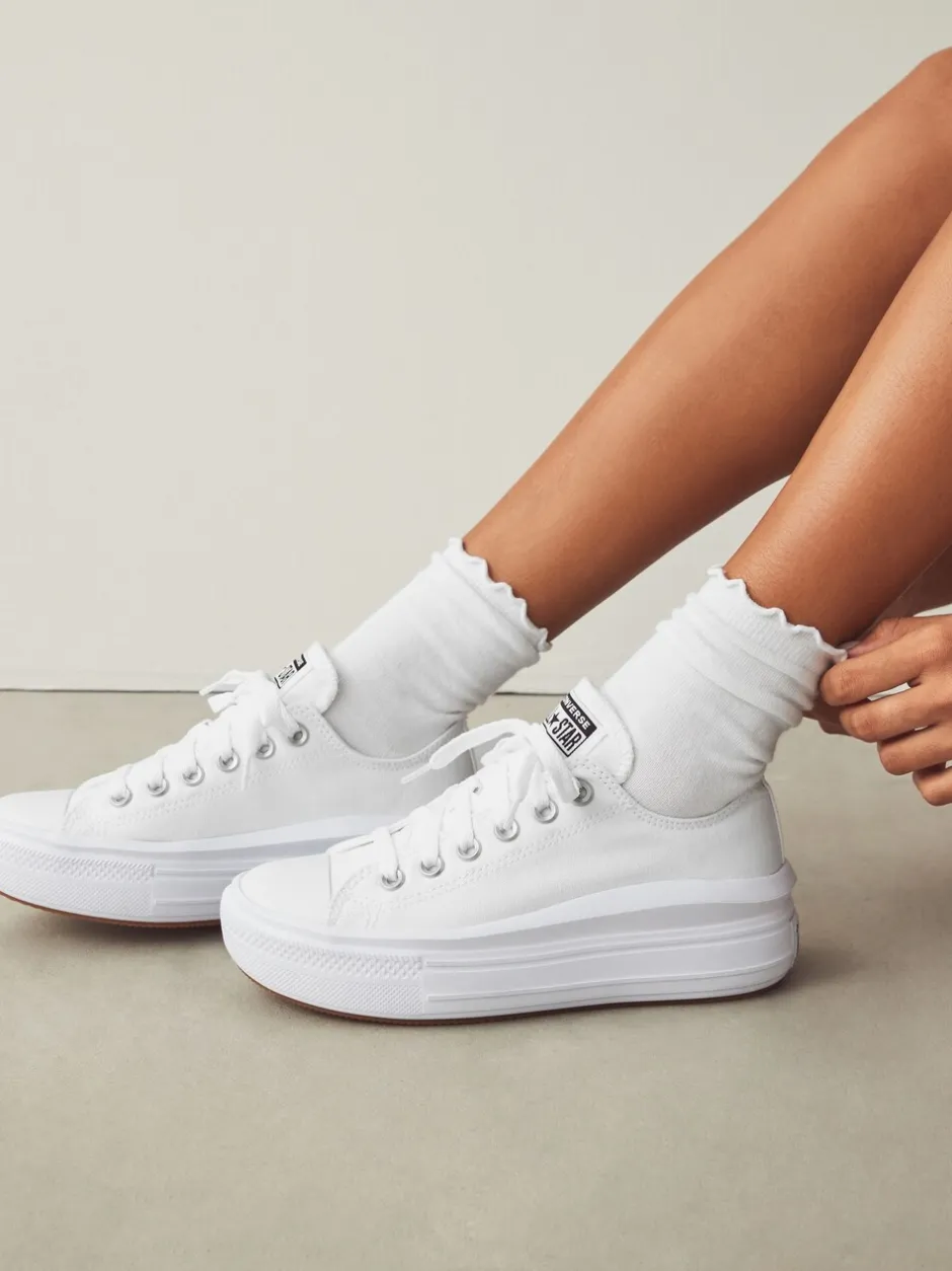 Sneakers|Converse - All Star Move Chuck Ox sneakers met plateauzool Wit