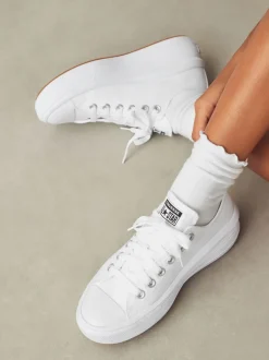 Sneakers|Converse - All Star Move Chuck Ox sneakers met plateauzool Wit