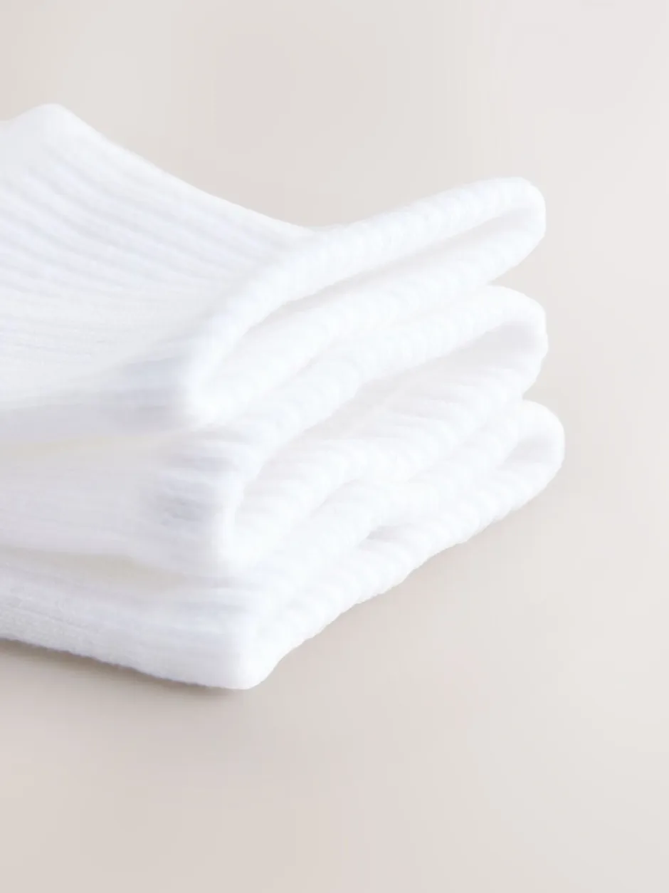 Sokken En Panty's|Sportkleding|Next - Cushion Sole Ribbed Sport Cropped Ankle Socks 3 Pack h Arch Support Wit