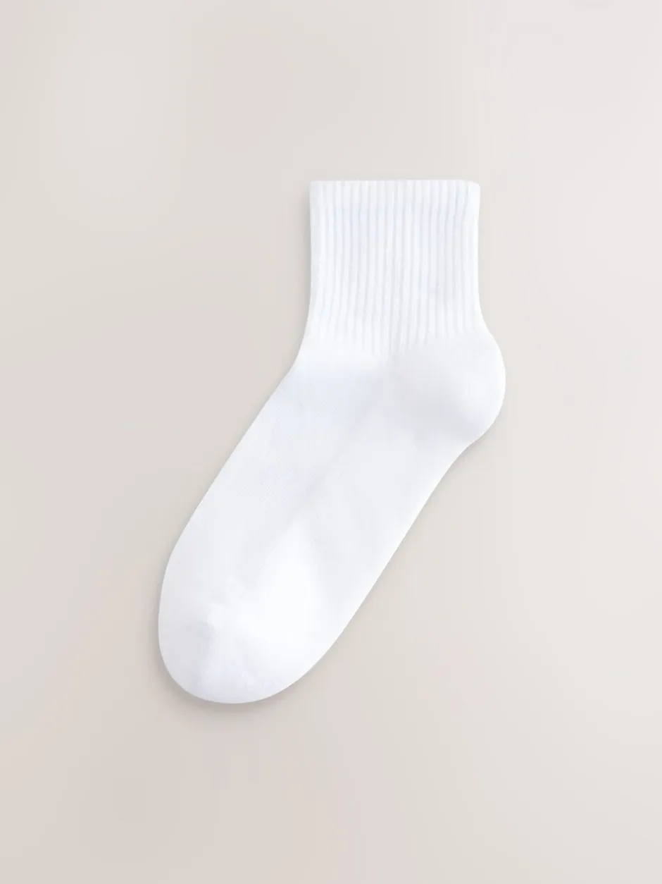Sokken En Panty's|Sportkleding|Next - Cushion Sole Ribbed Sport Cropped Ankle Socks 3 Pack h Arch Support Wit
