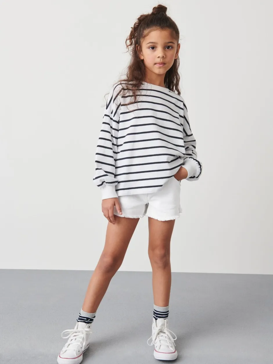 Shorts En Rokken*Next Wit - Denim shorts met rafels (3-16jr)