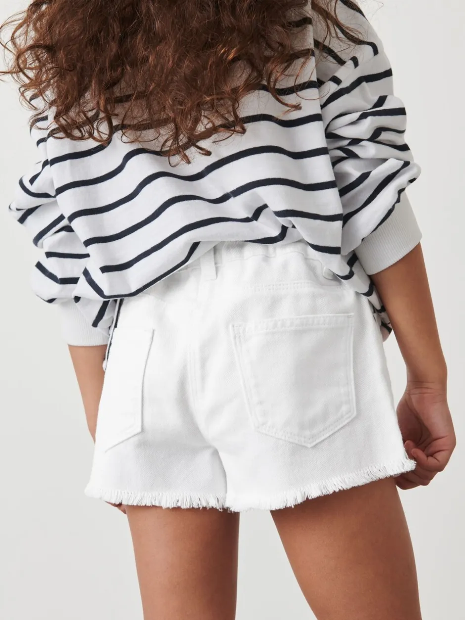 Shorts En Rokken*Next Wit - Denim shorts met rafels (3-16jr)