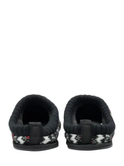 Pantoffels|Dunlop - heren pantoffelmuiltjes met Fairisle-patroon en warme voering Wit