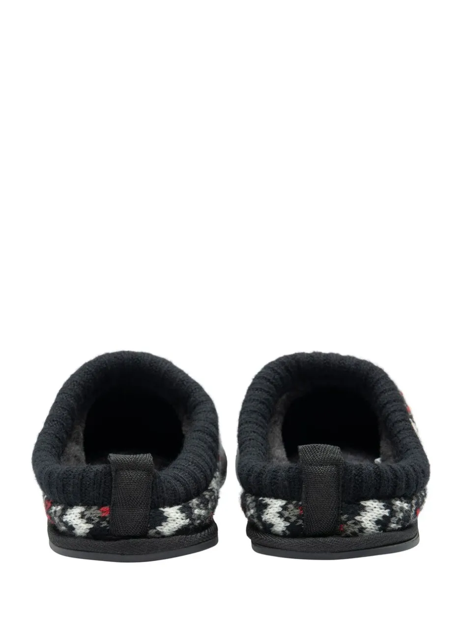 Pantoffels|Dunlop - heren pantoffelmuiltjes met Fairisle-patroon en warme voering Wit