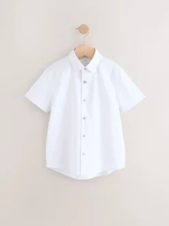 Shirts*Next - Effen schooloverhemd met korte mouwen (3-16jr) Wit