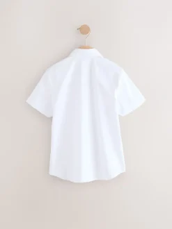 Shirts*Next - Effen schooloverhemd met korte mouwen (3-16jr) Wit
