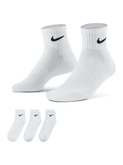 Sokken|Sokken*Nike - Enkel - Everyday set van 3 paar verzachte sokken met boord Wit
