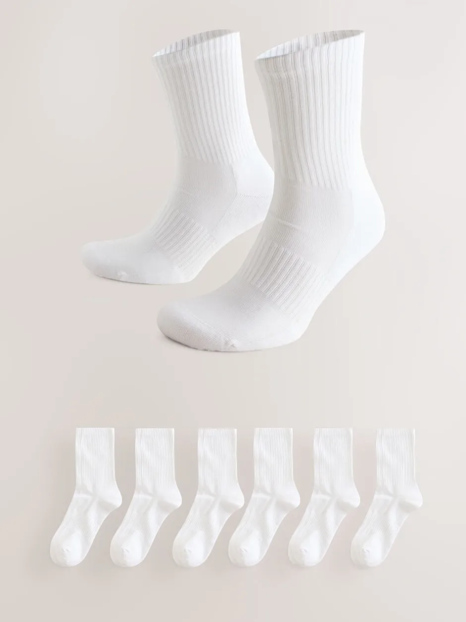 Sportkleding|Sokken|Next - Essential set van 6 paar sportsokken Wit