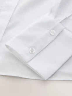 Blouses En Overhemden|Tops En T-Shirts|Next - Fitted Stretch Essential Long Sleeve Shirts 2 Pack Wit