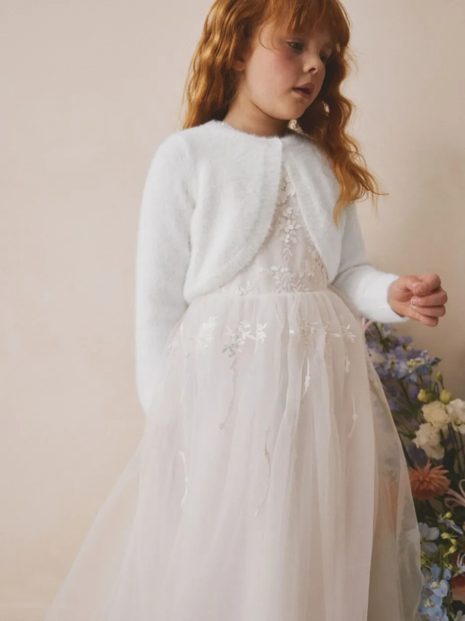 Gebreide Kleding*Next - Fluffy Occasion Shrug (12mths-16yrs) Wit