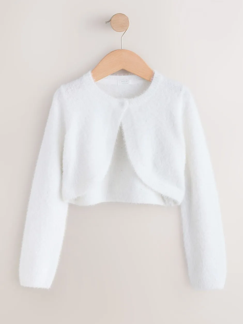 Gebreide Kleding*Next - Fluffy Occasion Shrug (12mths-16yrs) Wit
