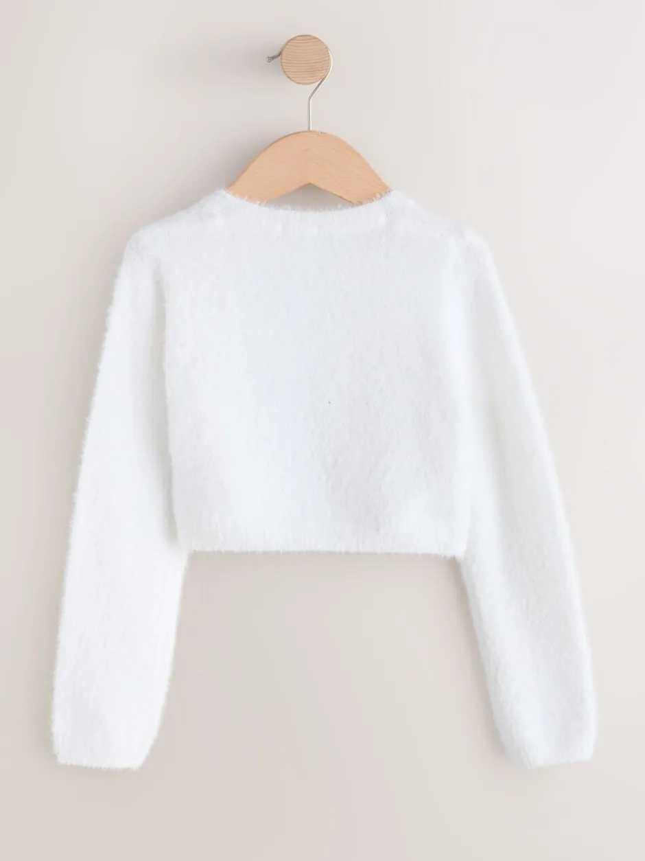 Gebreide Kleding*Next - Fluffy Occasion Shrug (12mths-16yrs) Wit