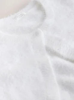 Gebreide Kleding*Next - Fluffy Occasion Shrug (12mths-16yrs) Wit
