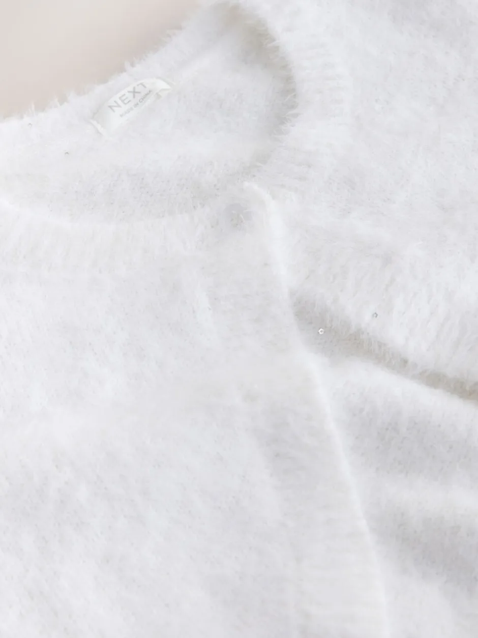 Gebreide Kleding*Next - Fluffy Occasion Shrug (12mths-16yrs) Wit