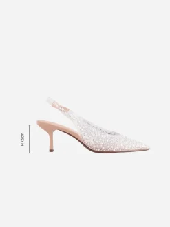 Schoenen Met Hakken|Gelegenheidskleding|Next - Forever Comfort® puntige slingback-hakken met vinyl en sierstenen Wit