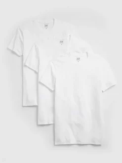 T-Shirts En Hemden|Gap - T-shirts met ronde hals en korte mouwen verpakking van 3 Wit