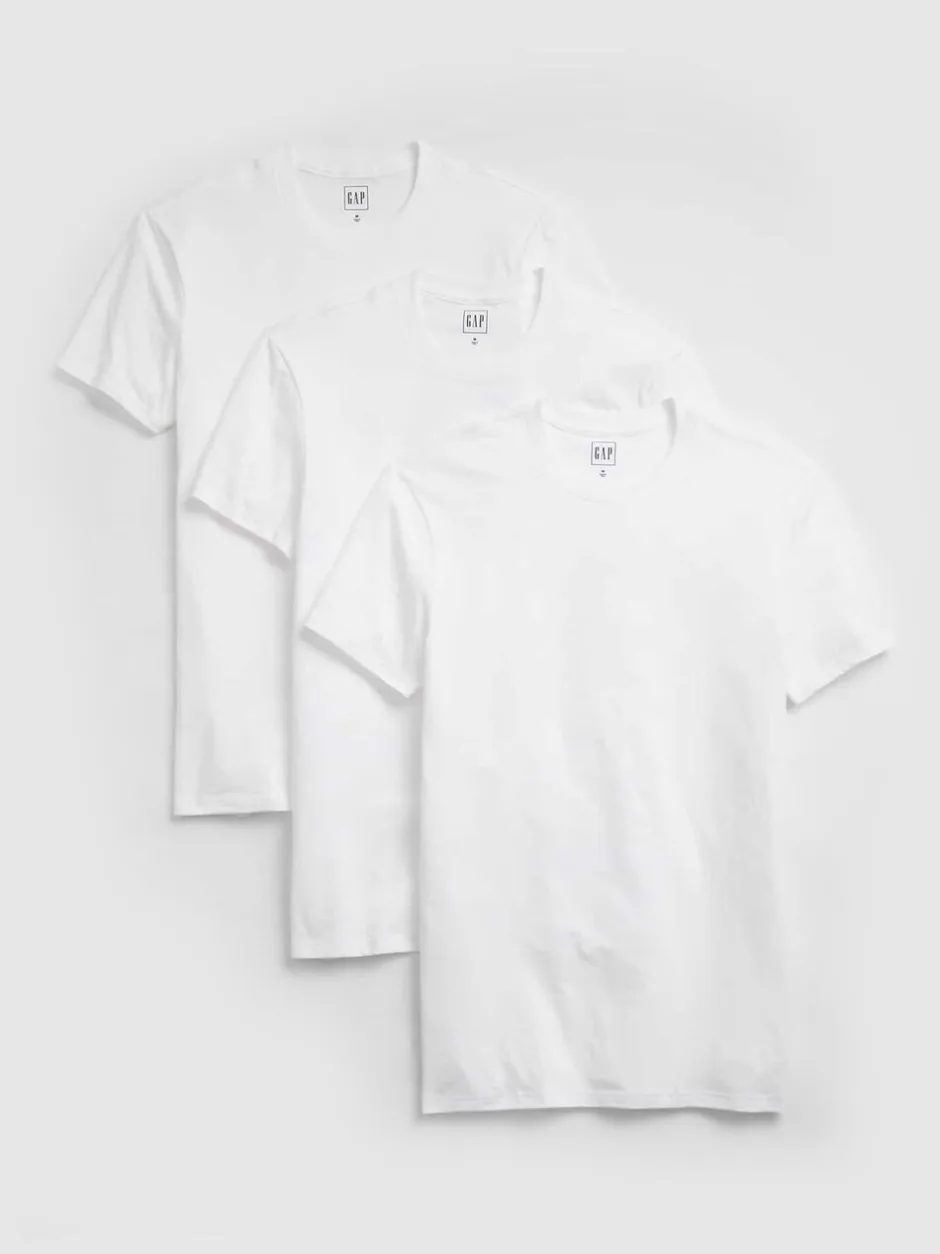 T-Shirts En Hemden|Gap - T-shirts met ronde hals en korte mouwen verpakking van 3 Wit