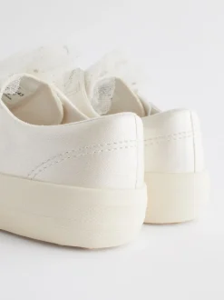 Sneakers|Next Wit - Gelegenheids-Tulle trainers met Vetersluiting