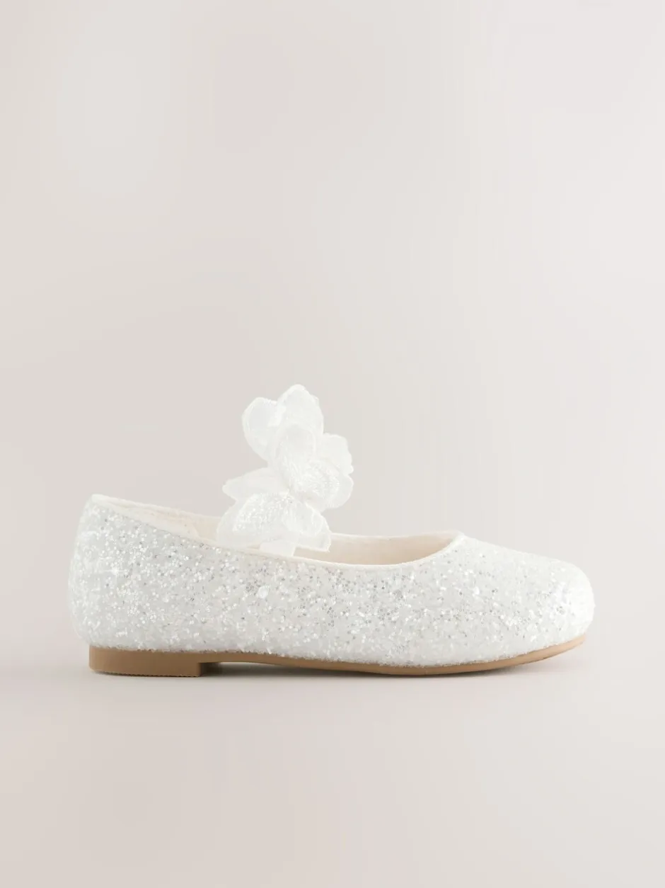 Gelegenheidskleding|Next - Glitter vlinderbandjes gelegenheidsschoenen Wit