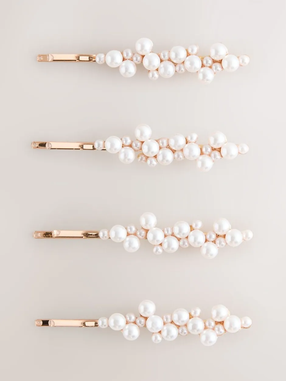 Mutsen, Handschoenen En Sjaals|Sieraden*Next Wit - Haarspelden met pareleffect