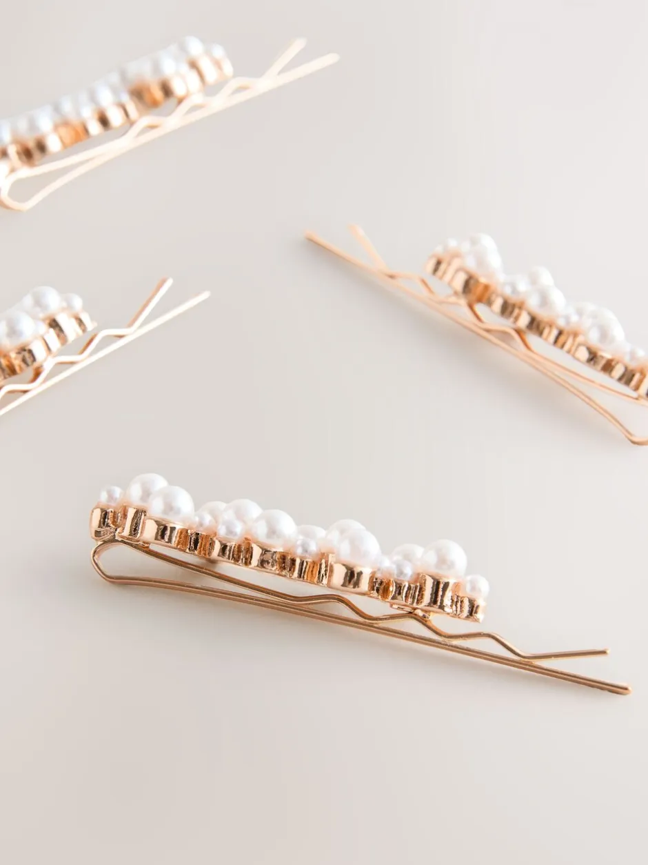Mutsen, Handschoenen En Sjaals|Sieraden*Next Wit - Haarspelden met pareleffect