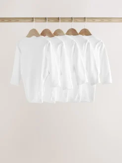 Rompertjes En Hemdjes|Rompertjes En Hemdjes*Next Wit - Hip Dysplasia Baby Long Sleeve Bodysuits 5 Pack